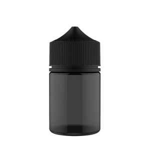 Chubby Gorilla 60ML Stubby Unicorn Bottle - Black Transparent Bottle / Black Cap - V3 - Copackr.com