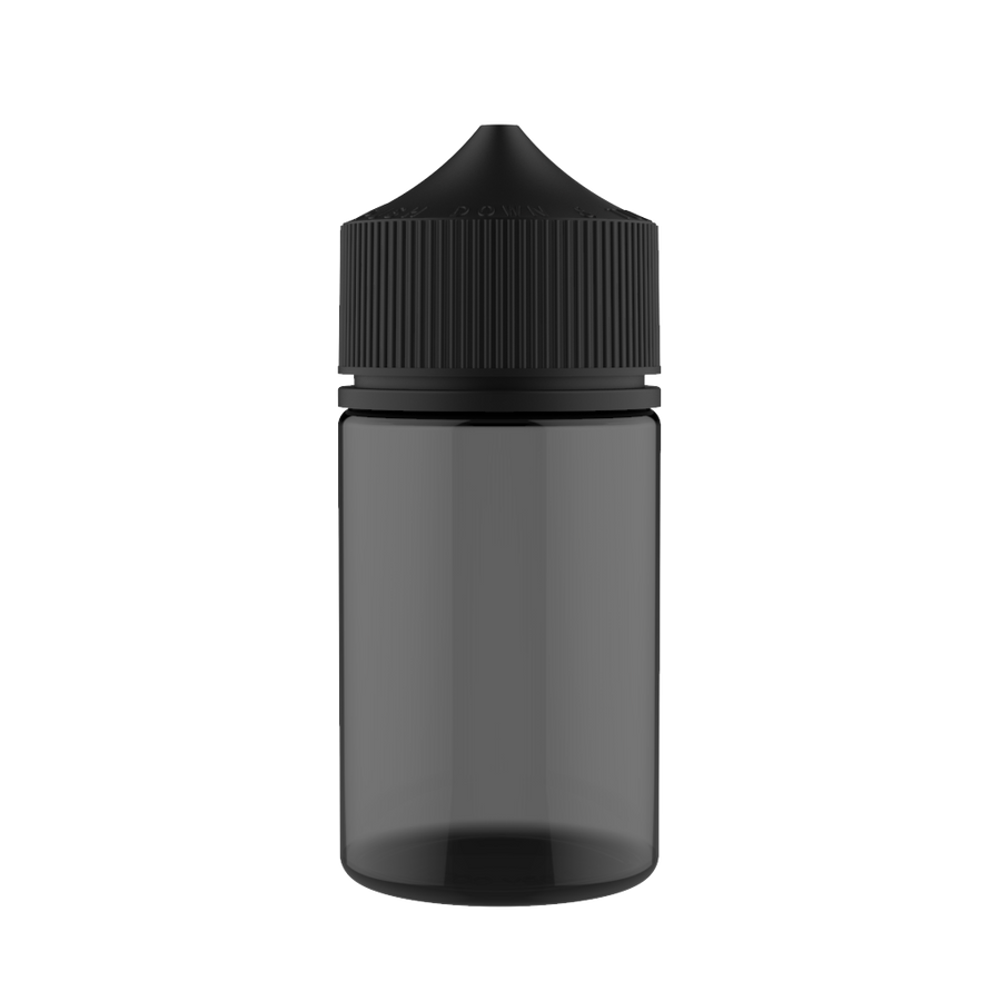 Chubby Gorilla - 75ML Stubby Unicorn Bottle - Transparent Black Bottle / Black Cap - V3 - Copackr.com