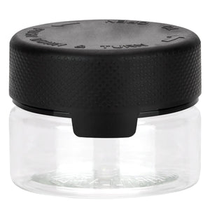 30CC/1FL.OZ/30ML Aviator CR - Container With Inner Seal & Tamper - Clear Natural With Opaque Black Lid - Copackr.com