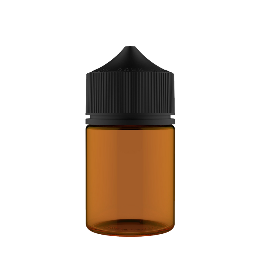 Chubby Gorilla - 60ML Stubby Unicorn Bottle - Amber Bottle / Black Cap - V3 - Copackr.com