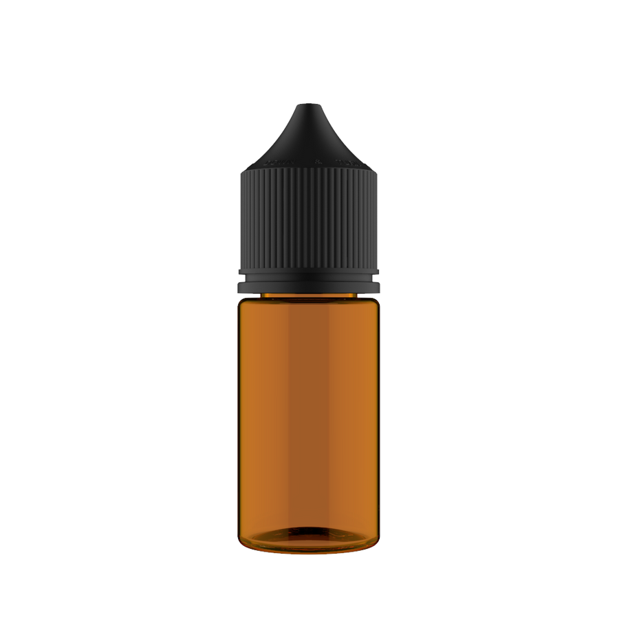 Chubby Gorilla - 30ML Stubby Unicorn Bottle - Amber Bottle / Black Cap - V3 - Copackr.com