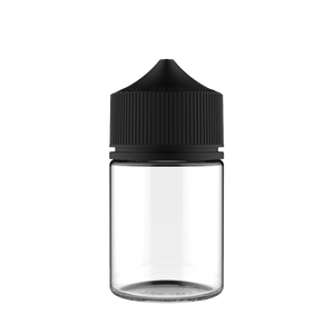 Chubby Gorilla 60ML Stubby Unicorn Bottle - Clear Bottle / Black Cap - V3 - Copackr.com